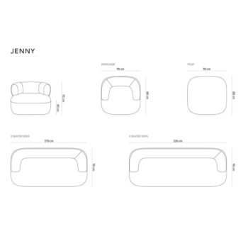 Kreslo z textílie buklé v tehlovej farbe Jenny – Micadoni Home - Image 6