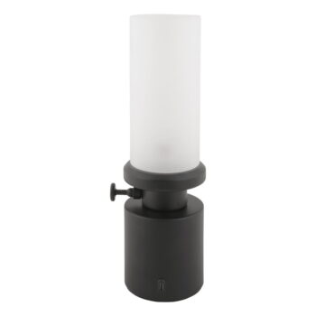 Čierna LED stmievateľná stolová lampa s kovovým tienidlom/so skleneným tienidlom (výška 29,5 cm) Camp – Leitmotiv - Image 3