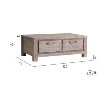 Konferenčný stolík z akáciového dreva Furnhouse Alaska, 120 x 75 cm – Obrázok 2