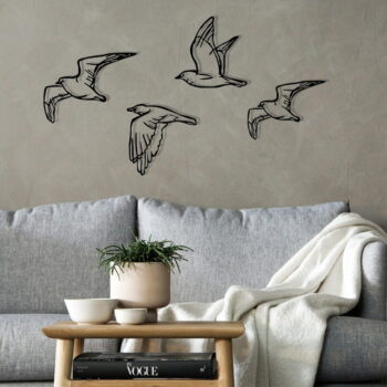 Kovové nástenné dekorácie v súprave 4 ks 100x24 cm Zevahir – Wallity - Image 2