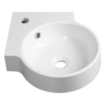 Biele okrúhle umývadlo z liateho mramoru 38x38 cm Kaori – Sapho