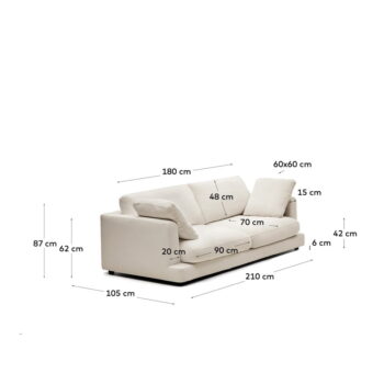 Krémová pohovka 210 cm Gala – Kave Home - Image 9