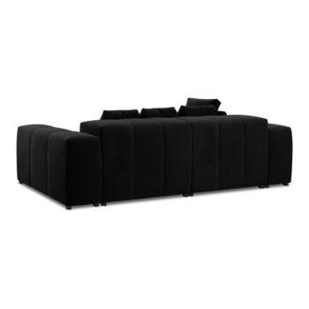 Čierna zamatová rohová pohovka (variabilná) Rome Velvet - Cosmopolitan Design – Obrázok 4