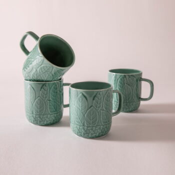 Tyrkysové porcelánové hrnčeky v súprave 4 ks 400 ml Heath Jade – Ladelle - Image 4