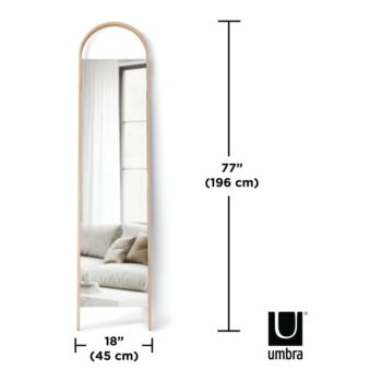 Stojacie zrkadlo s dreveným rámom 45x196 cm Bellwood – Umbra - Image 7