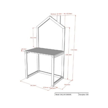 Detský písací stôl z borovicového dreva 50x80,5 cm DALLAS – Vipack - Image 3