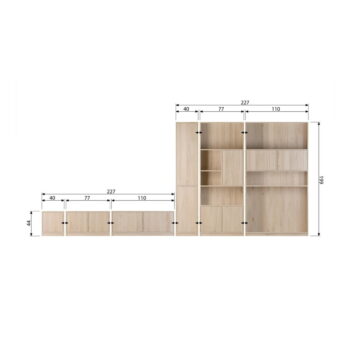 Modulárny TV stolík v dekore duba v prírodnej farbe 77x44 cm Modulair – vtwonen - Image 4