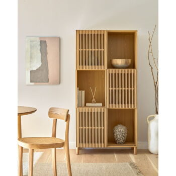 Knižnica v dekore duba s posuvnými dverami v prírodnej farbe 85x170 cm Beyla – Kave Home – Obrázok 2