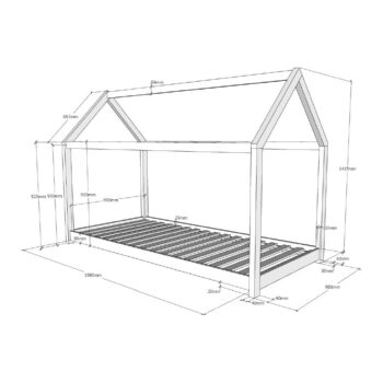 Biela detská domčeková posteľ Vipack Cabane, 90 x 200 cm - Image 4