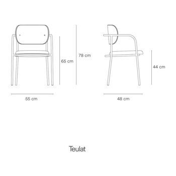 Čierno-sivá jedálenská stolička v dekore jaseňa Eclipse - Teulat – Obrázok 5