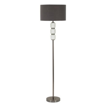 Sivá stojacia lampa s textilným tienidlom (výška  163 cm) Bright – Mauro Ferretti