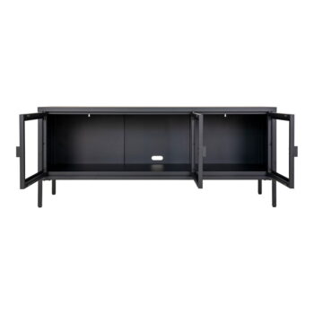 Čierny kovový TV stolík 130x55 cm Brisbane – House Nordic - Image 2