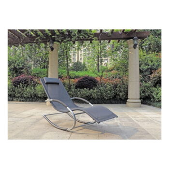 Čierne kovové záhradné ležadlo Naxos – Garden Pleasure - Image 2