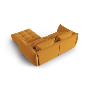 Žltá rohová pohovka z textílie bouclé (variabilný roh) Bloom – Micadoni Home – Obrázok 4