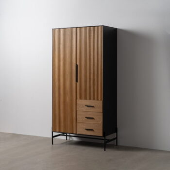 Šatníková skriňa v dekore jaseňa v prírodnej farbe 104x203 cm – Ixia - Image 8