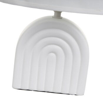 Biela keramická stolová lampa s textilným tienidlom (výška 31 cm) – Casa Selección - Image 4