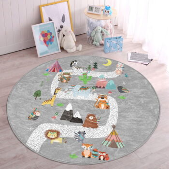 Sivý detský koberec ø 80 cm Comfort – Mila Home - Image 2