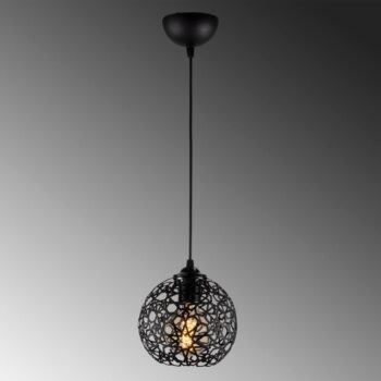 Čierne závesné svietidlo s kovovým tienidlom ø 17 cm Fellini – Opviq lights - Image 4