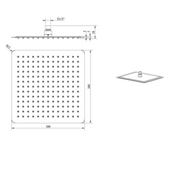 Hlavová sprcha z nehrdzavejúcej ocele v zlatej farbe Slim – Sapho - Image 4