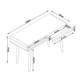 Pracovný stôl 50x120 cm Chantal – Støraa – Obrázok 5