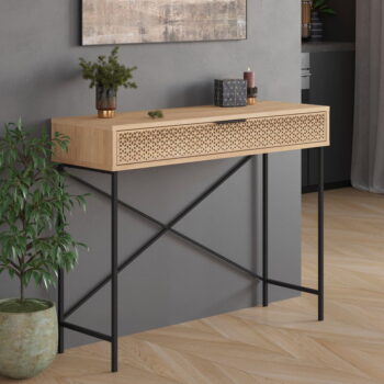 Konzolový stolík v dekore duba v prírodnej farbe 35.5x110 cm Ecrin – Marckeric - Image 8