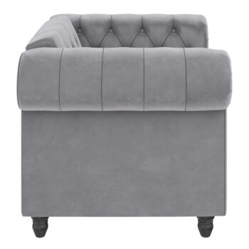 Svetlosivé zamatové kreslo chesterfield Felix – Støraa - Image 5