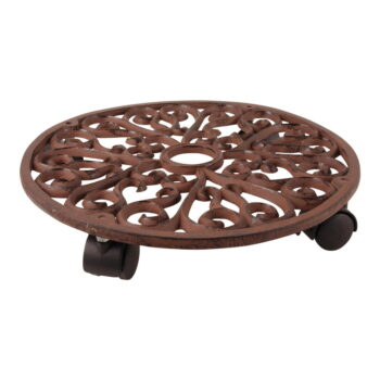 Kovový pojazdný podstavec pod kvetináč ø 34,5 cm Ornament – Esschert Design – Obrázok 3