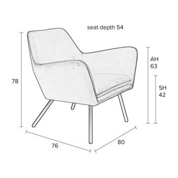 Tyrkysovomodré zamatové kreslo White Label Bon - Image 2