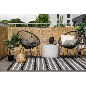 Čierno-biely obojstranný vonkajší koberec z recyklovaného plastu Green Decore Zambezi, 80 x 180 cm - Image 2