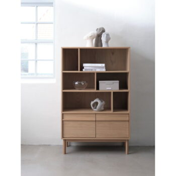Knižnica v dekore duba v prírodnej farbe 140x90 cm Ponza – Unique Furniture – Obrázok 4