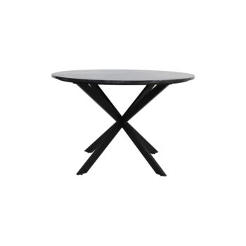 Čierny okrúhly jedálenský stôl s doskou v dekore mramoru ø 120 cm Tomochi – Light & Living - Image 3