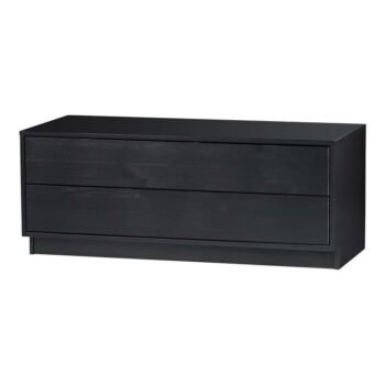 Čierny modulárny TV stolík z borovicového dreva 100x40 cm Finca – WOOOD - Image 3