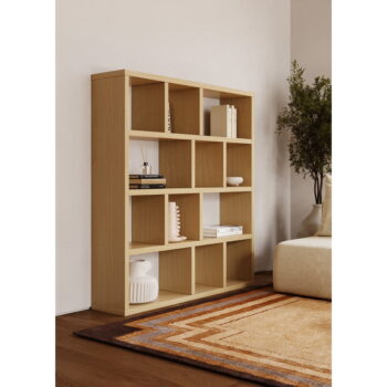 Hnedá knižnica v dekore duba 150x159 cm Berlin – TemaHome - Image 3
