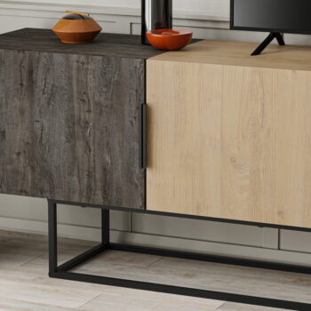 TV stolík v dekore duba v prírodnej farbe 200x55 cm Titan – Marckeric - Image 11