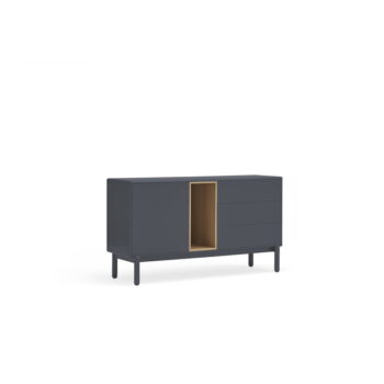 Tmavosivá nízka komoda 137x76 cm Corvo - Teulat – Obrázok 4