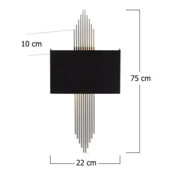 Nástenné svietidlo v čierno-striebornej farbe – Opviq lights - Image 4
