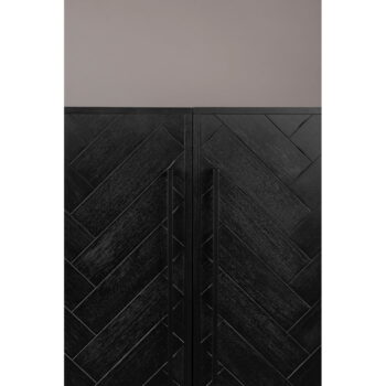 Čierna vinotéka v dekore exotického dreva na 24 fliaš, 100x100 cm Class - Dutchbone – Obrázok 5