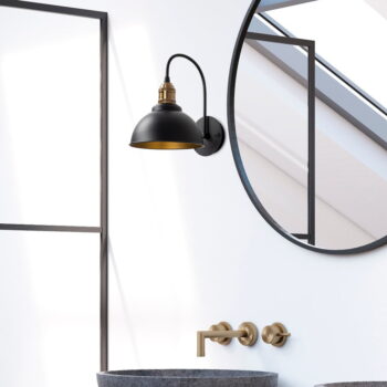 Čierne nástenné svietidlo ø 21 cm Varzan – Opviq lights - Image 3