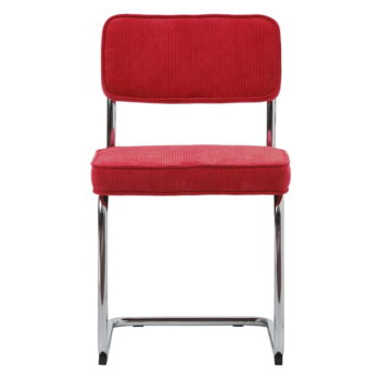 Červená menčestrová jedálenská stolička Rupert – Unique Furniture - Image 2