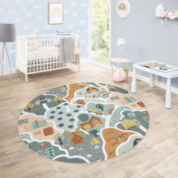 Prateľný detský hrací koberec ø80 cm Farmer's Life – Mila Home - Image 5