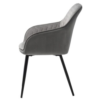 Sivá zamatová jedálenská stolička Unique Furniture Milton – Obrázok 2