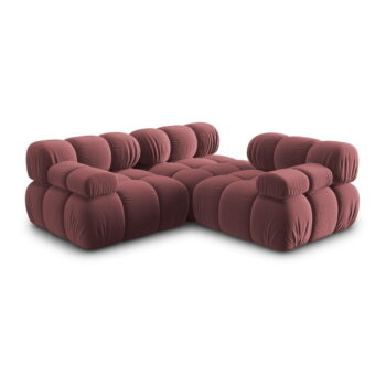Ružová zamatová pohovka 282 cm Bellis – Micadoni Home – Obrázok 5