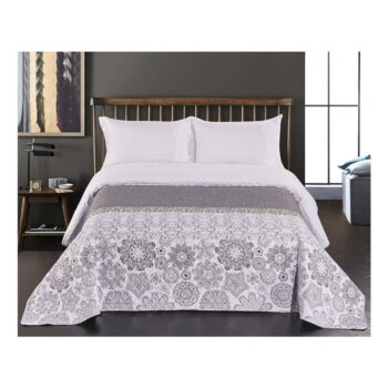 Bielo-sivý obojstranný pléd z mikrovlákna DecoKing Alhambra, 240 × 260 cm - Image 5