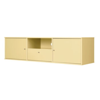 Svetložltý TV stolík 161x42 cm Mistral – Hammel Furniture - Image 2
