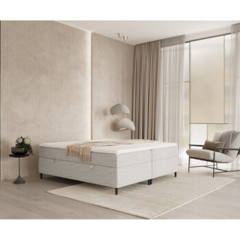 Svetlosivá boxspring posteľ s úložným priestorom 200x200 cm Araya – Maison de Rêve - Image 7