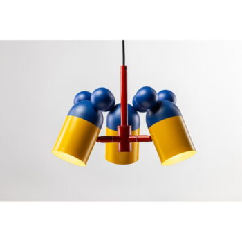 Modré závesné svietidlo s kovovým tienidlom Mouse II – GTV - Image 4