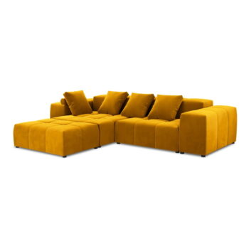 Žltá zamatová rohová pohovka (variabilná) Rome Velvet - Cosmopolitan Design - Image 2