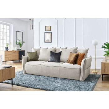 Krémovobiela rozkladacia pohovka 226 cm Leon – Bobochic Paris – Obrázok 10