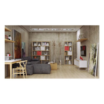 Knižnica v bielo-prírodnej farbe 70x198 cm Berlin – TemaHome - Image 7