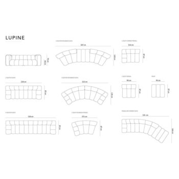 Čierny modul pohovky (pravý roh) Lupine – Micadoni Home - Image 7